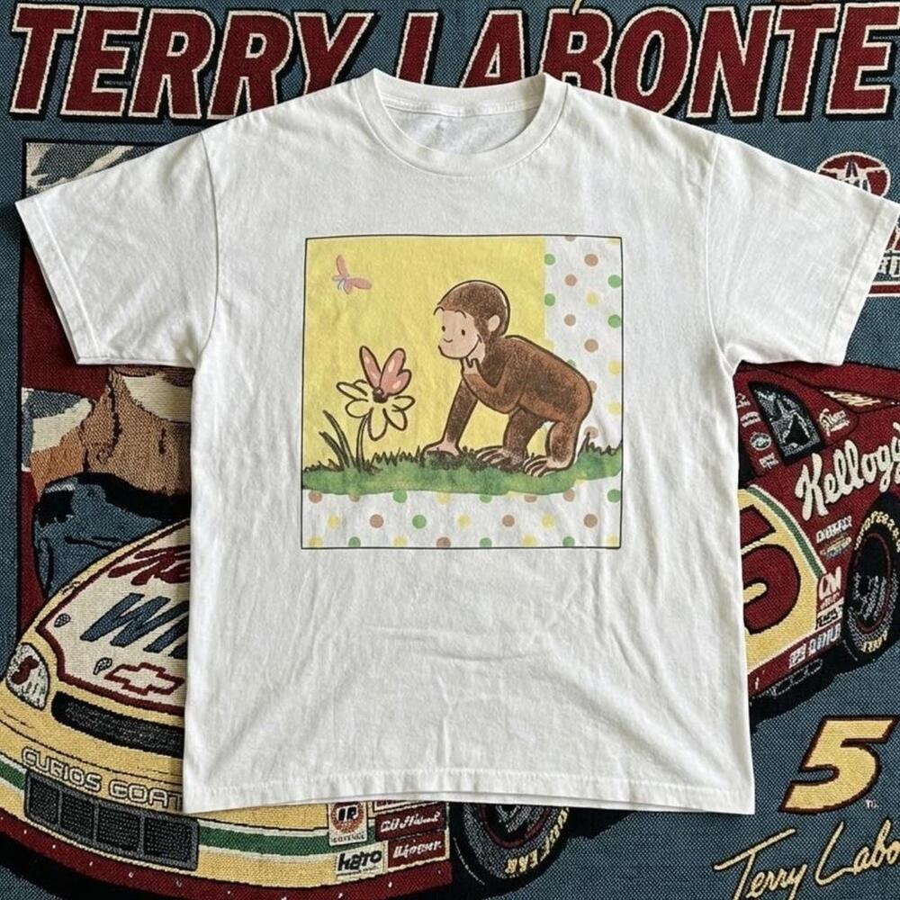 Curious George White Cotton T-Shirt